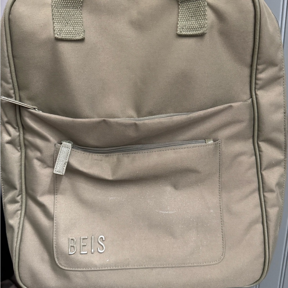 BEIS Tan Backpack Durable Canvas Design